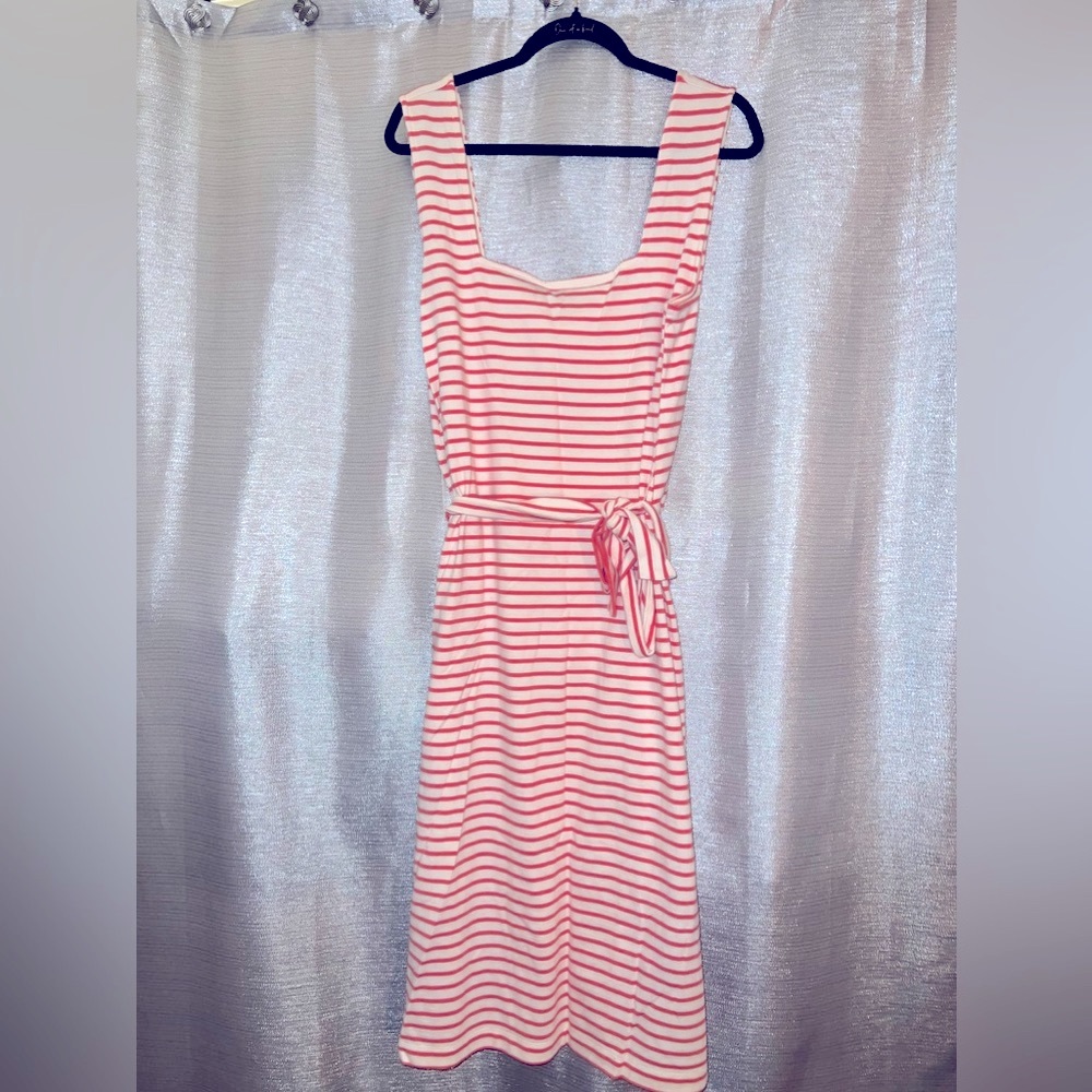 Rails Ivory Peony Taylin Striped Midi Length Dress with Removable Belt